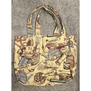 Trader Joe’s Vintage Reusable Canvas Tote Bag Tea With Friends Eco Tote